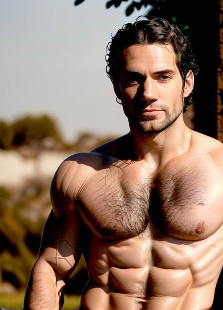 00807-4127119753-hcavi69, 4K, HDR, shirtless, hairy chest, muscular toned body, wearing Witcher wolf medallion.png